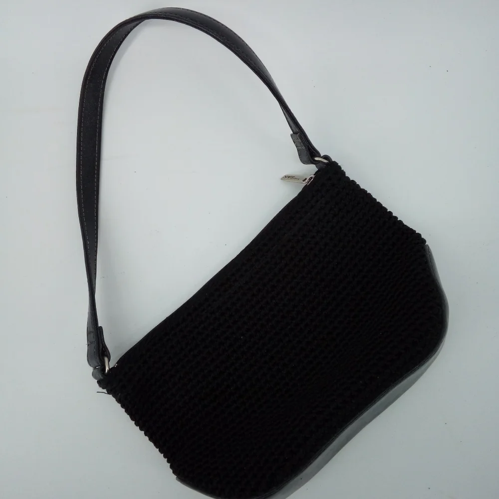 The SAK Black Knit Leather Trio Bundle Small Medium Shoulder Bags Bag Casual - Picture 8 of 16